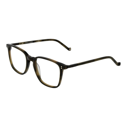 Hackett Brown Men Glasses Frame, full-rim square style in brown plastic, lens size 51-19-145, includes branded case.