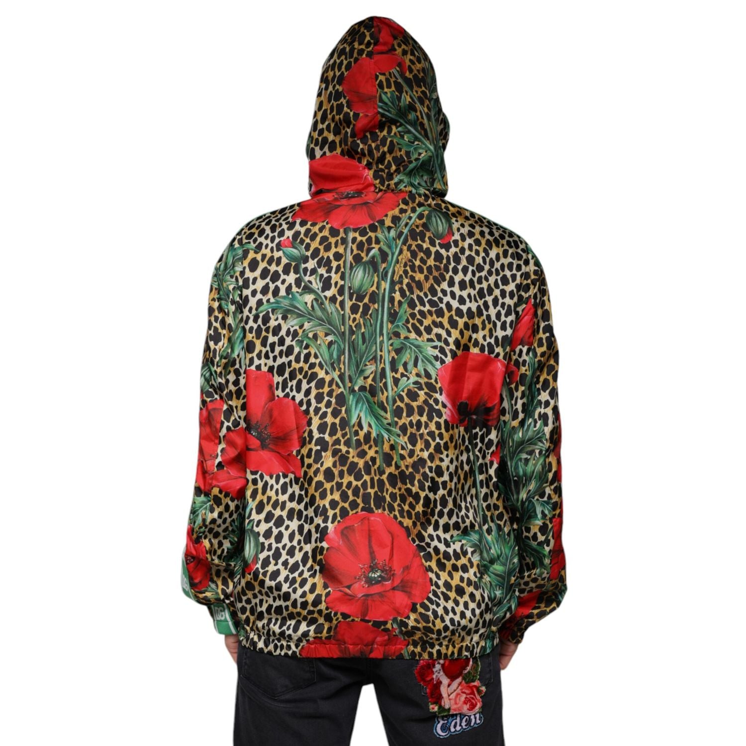 Dolce & Gabbana Multicolor Leopard Floral Hooded Jacket