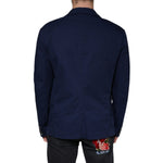 Dolce & Gabbana Blue Notch Single Breasted Dress Coat Blazer