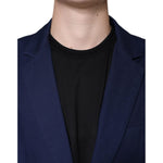 Dolce & Gabbana Blue Notch Single Breasted Dress Coat Blazer