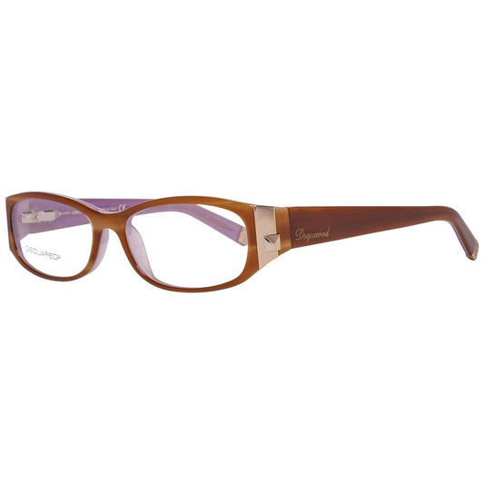 Stylish Dsquared² Brown Plastic Frames for women with a modern design. Measures 53/15/130mm. Perfect eyewear accessory.