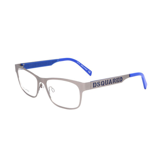 Dsquared² Silver Metal Frames with blue temples, model DQ5097-015-52, measuring 52/17/140 mm.