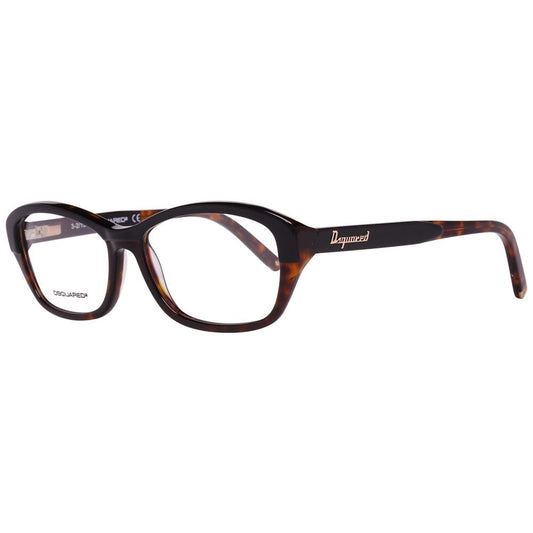 Dsquared² Brown Plastic Frames for women, model DQ5117-056-54, with dimensions 54/16/140 mm, made of brown plastic material.