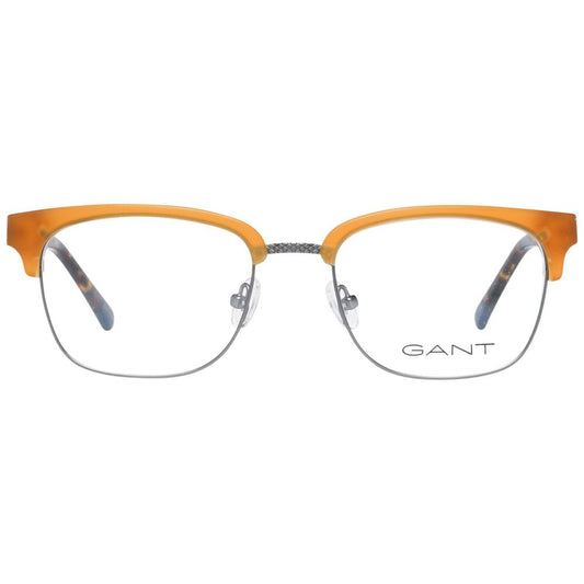 Front view of Gant Brown Plastic Frames, model GA3141-047-52, featuring brown plastic frame, lens size 52 mm, bridge 19 mm, temples 140 mm.