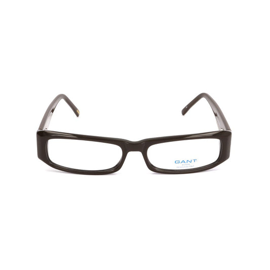Front view of Gant Brown Plastic Frames, unisex glasses with dimensions 53/16/135mm, made of brown plastic material.