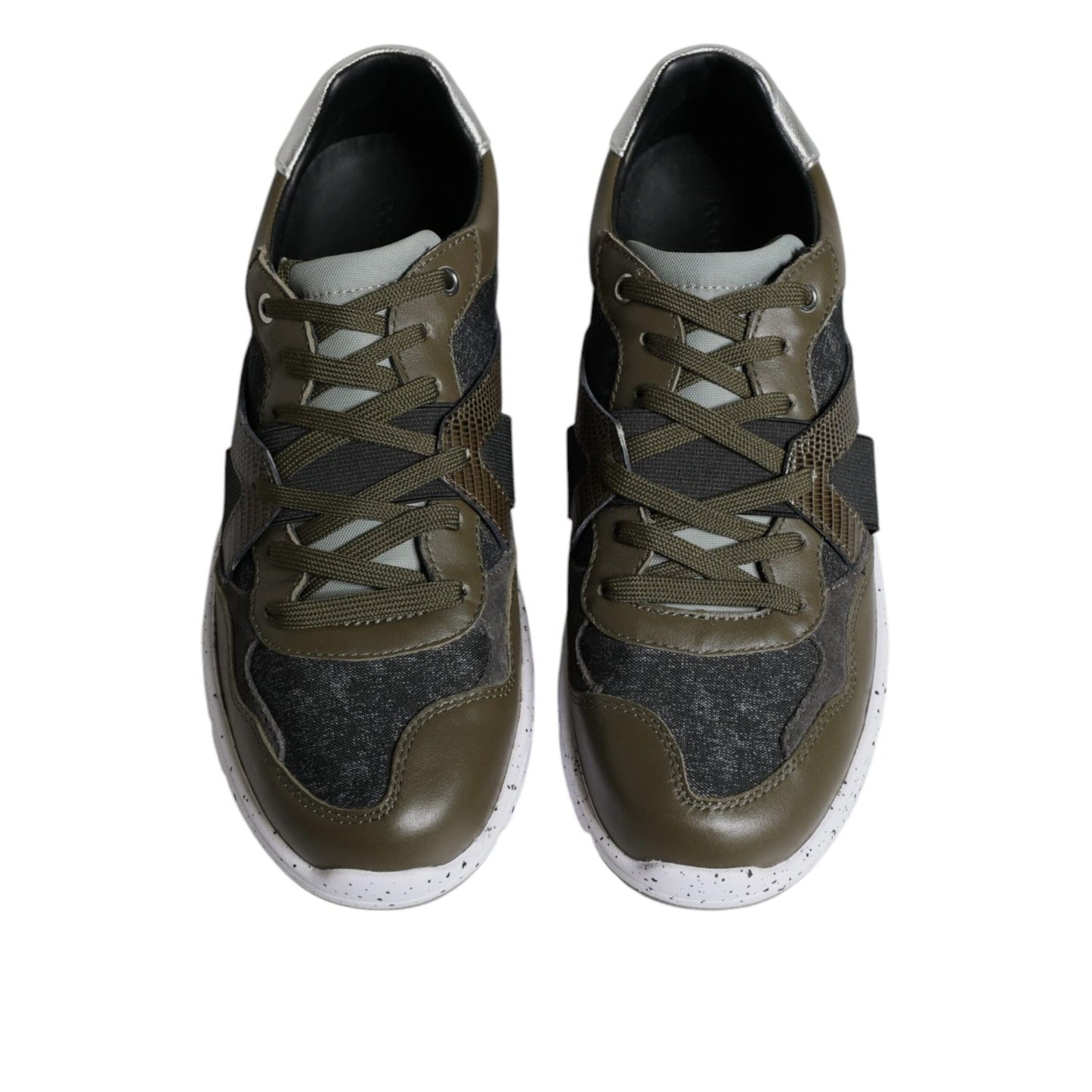 Dolce & Gabbana Multicolor Canvas Leather Low Top Sneaker Shoes