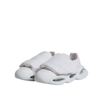 Dolce & Gabbana White Padded Fabric Low Top Sneakers Shoes