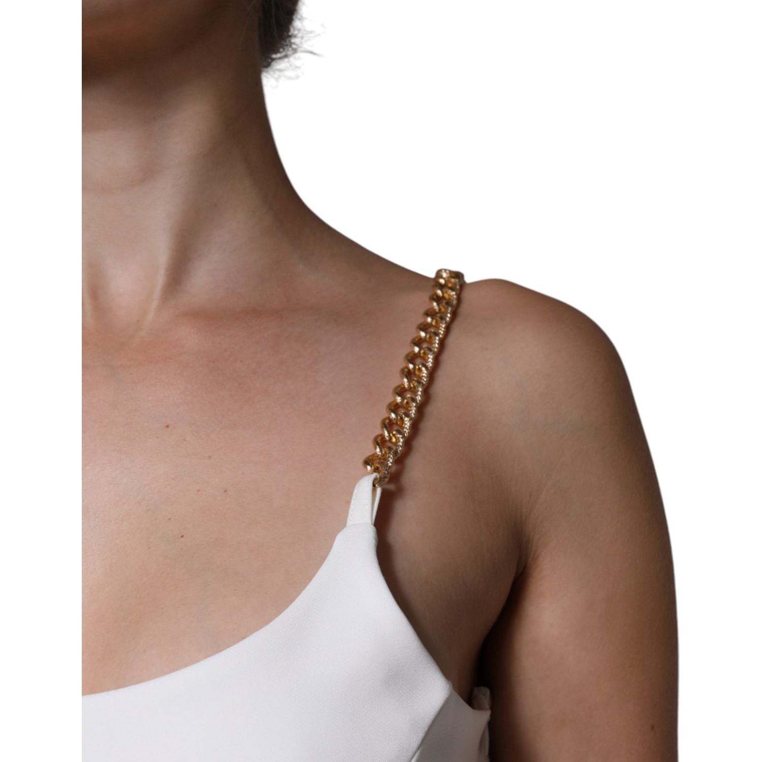 Elisabetta Franchi White Sleeveless Bodycon Sheath Mini Dress