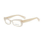 Alexander McQueen Bicolor Acetate Frames in beige and light yellow, 52/15/140mm, elegant eyewear for women.