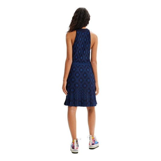 Desigual Blue Viscose Dress Desigual Dark Slate Gray