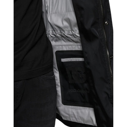 Dolce & Gabbana Black Nylon Winter Men Parka Coat Jacket
