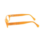 Side view of Ermenegildo Zegna Yellow Plastic Frames with detailed temple design, model VZ350406DS.