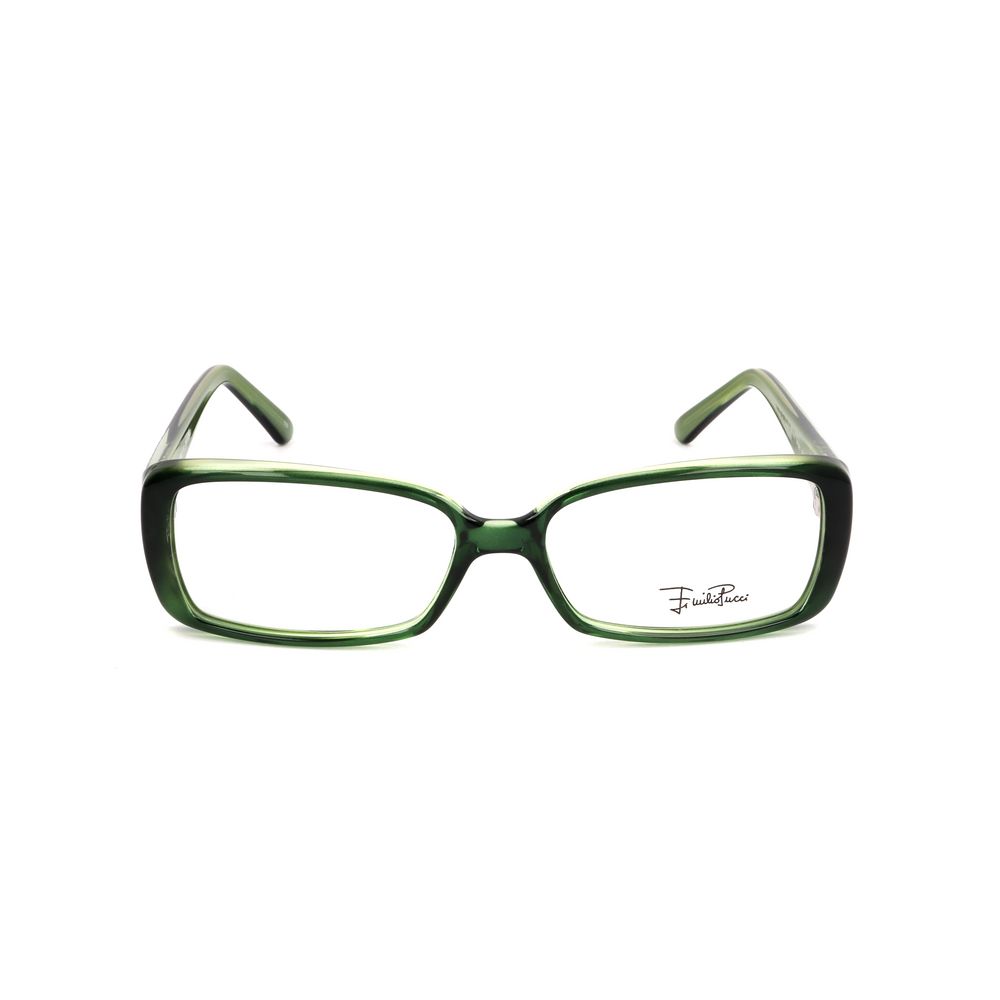 Emilio Pucci Green Plastic Frames, stylish rectangular glasses for women, size 53/15/130 mm.