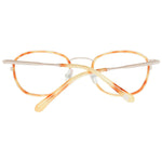 Alt Tag: Hackett Brown Plastic Frames eyeglasses with 47/20/145 mm dimensions, front view showing unique frame design and color.