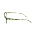 Side view of Emilio Pucci Green Plastic Frames with printed green design, 51/16/130 mm size,  temple detail visible.