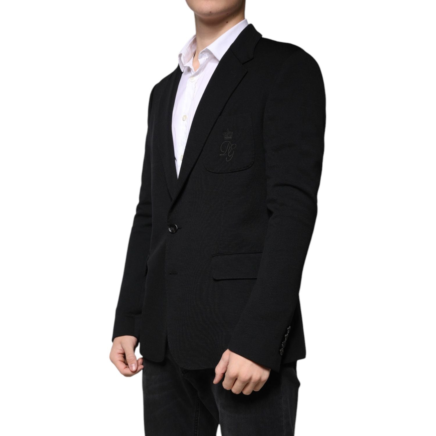 Dolce & Gabbana Black Wool Single Breasted Formal Blazer
