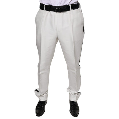 Dolce & Gabbana White Polyester Formal Dress Pants