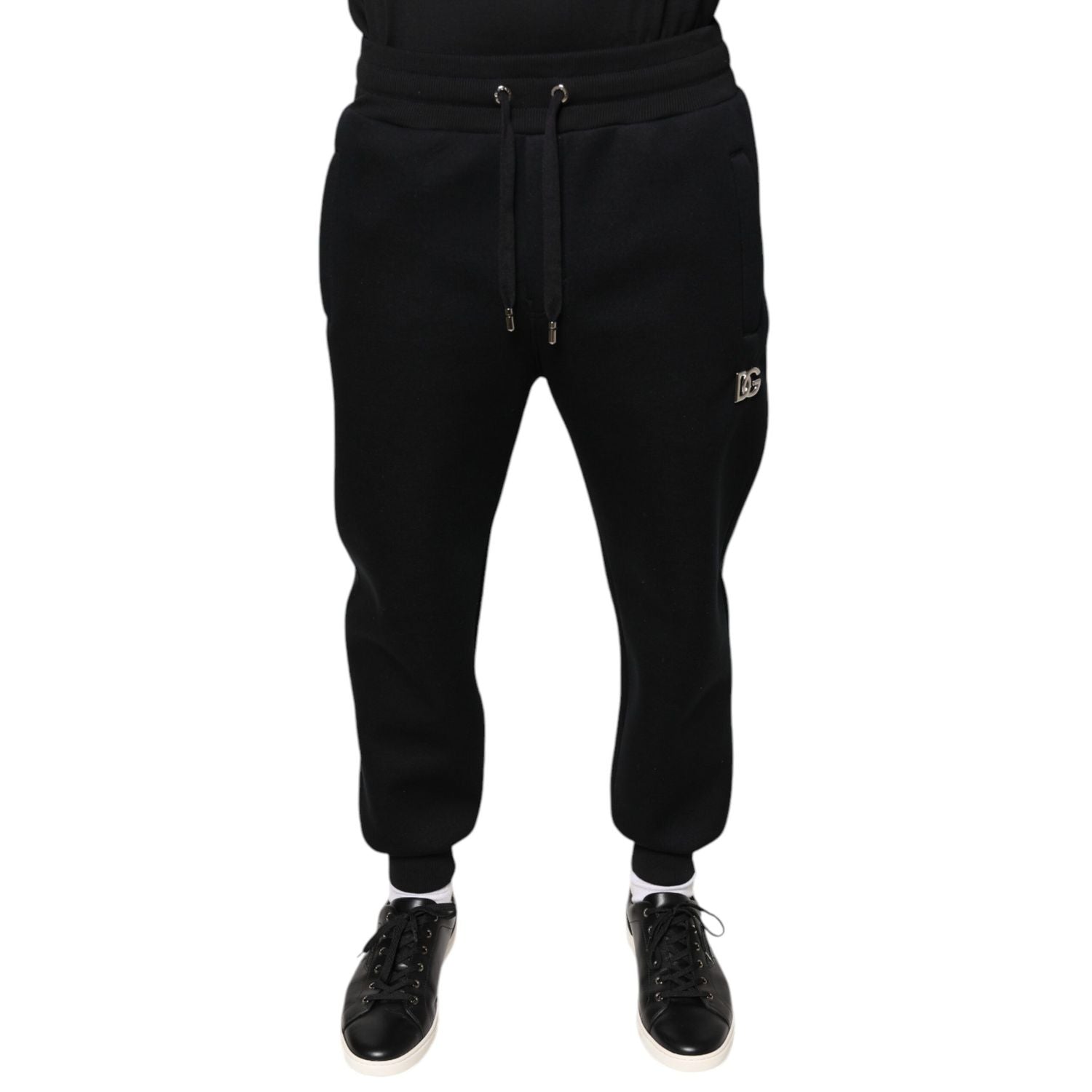 Dolce & Gabbana Black Modal DG Logo Jogger Men Sweatpants Pants