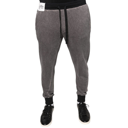 Dolce & Gabbana Gray Cotton Jogger Jogging Pants