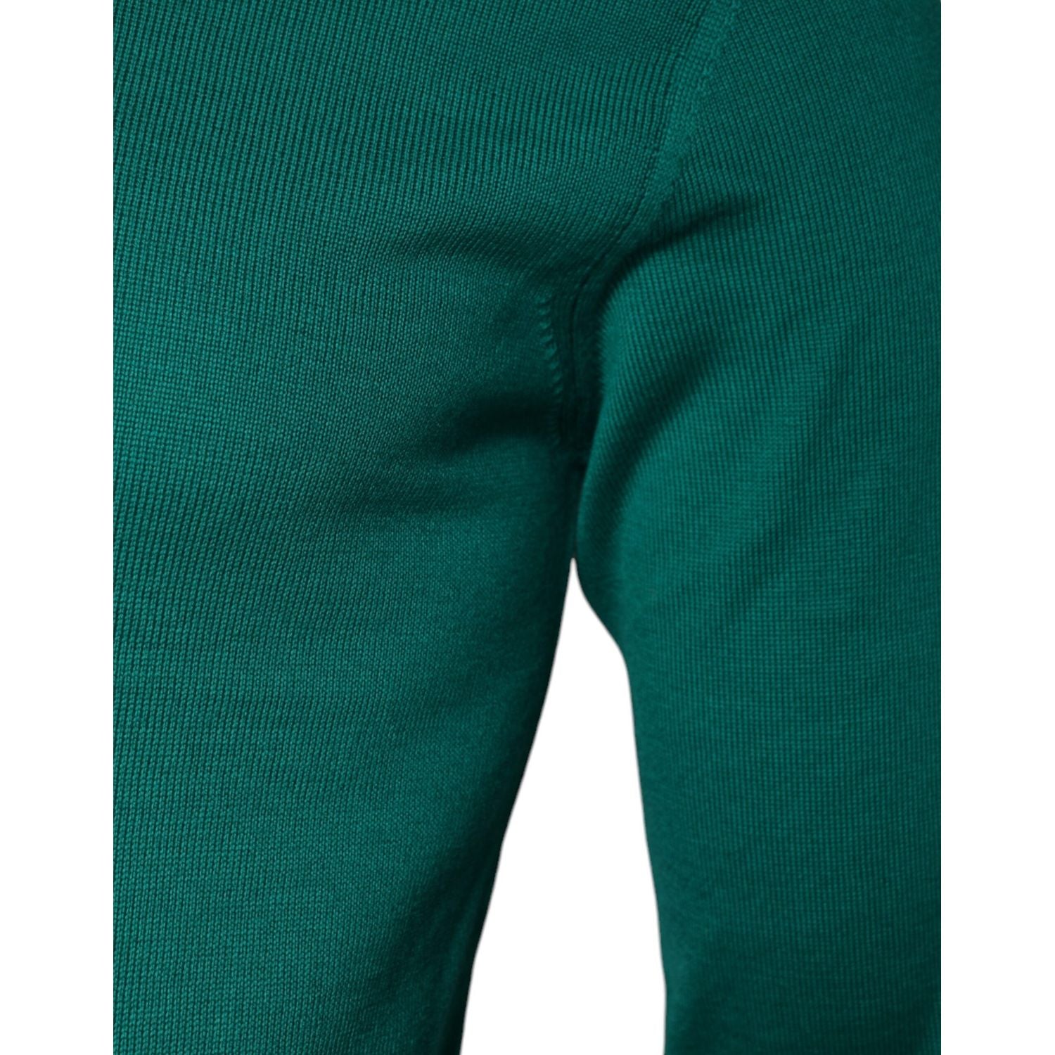 Dolce & Gabbana Green Wool Knit Crew Neck Pullover Sweater