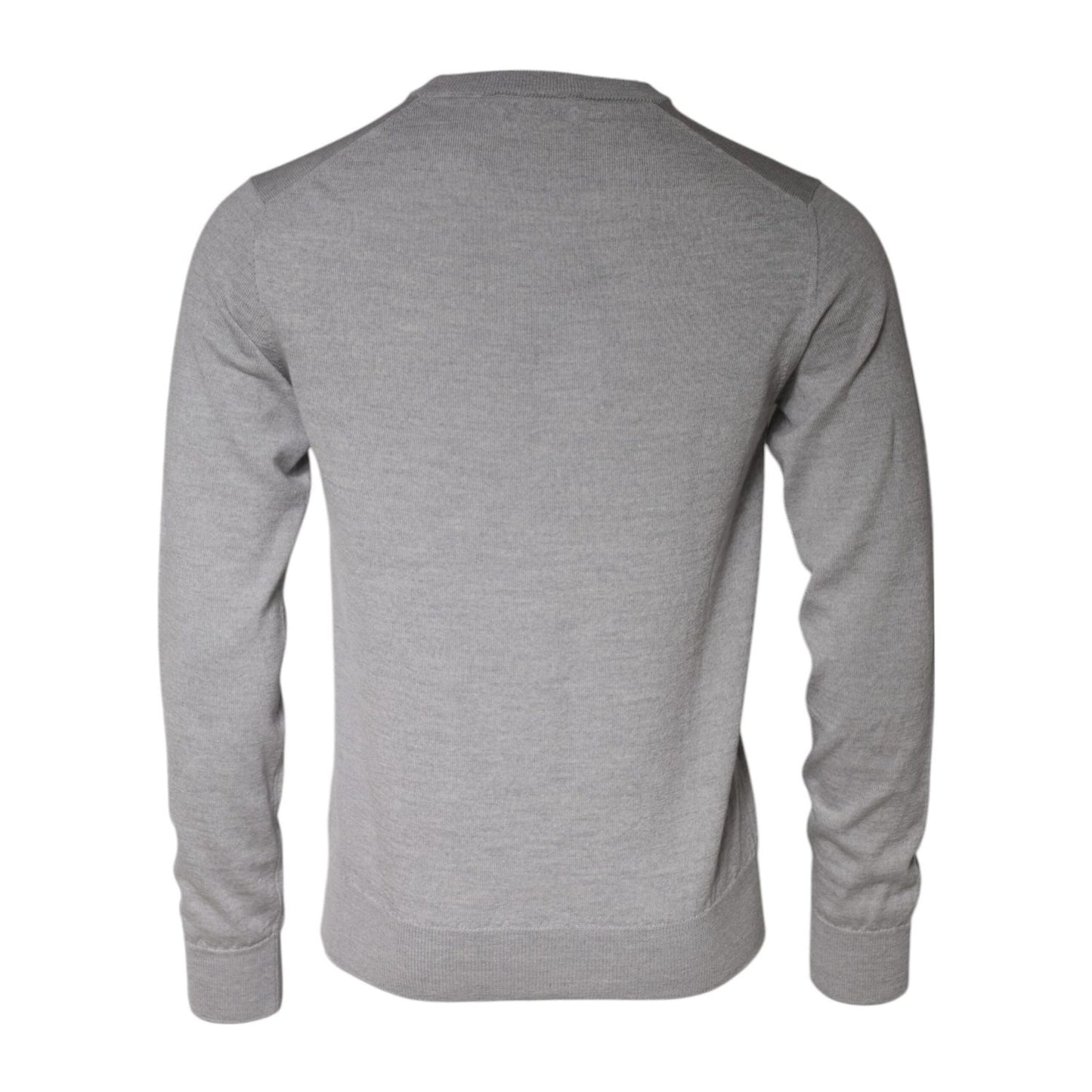 Dolce & Gabbana Light Gray Wool Crew Neck Pullover Sweater