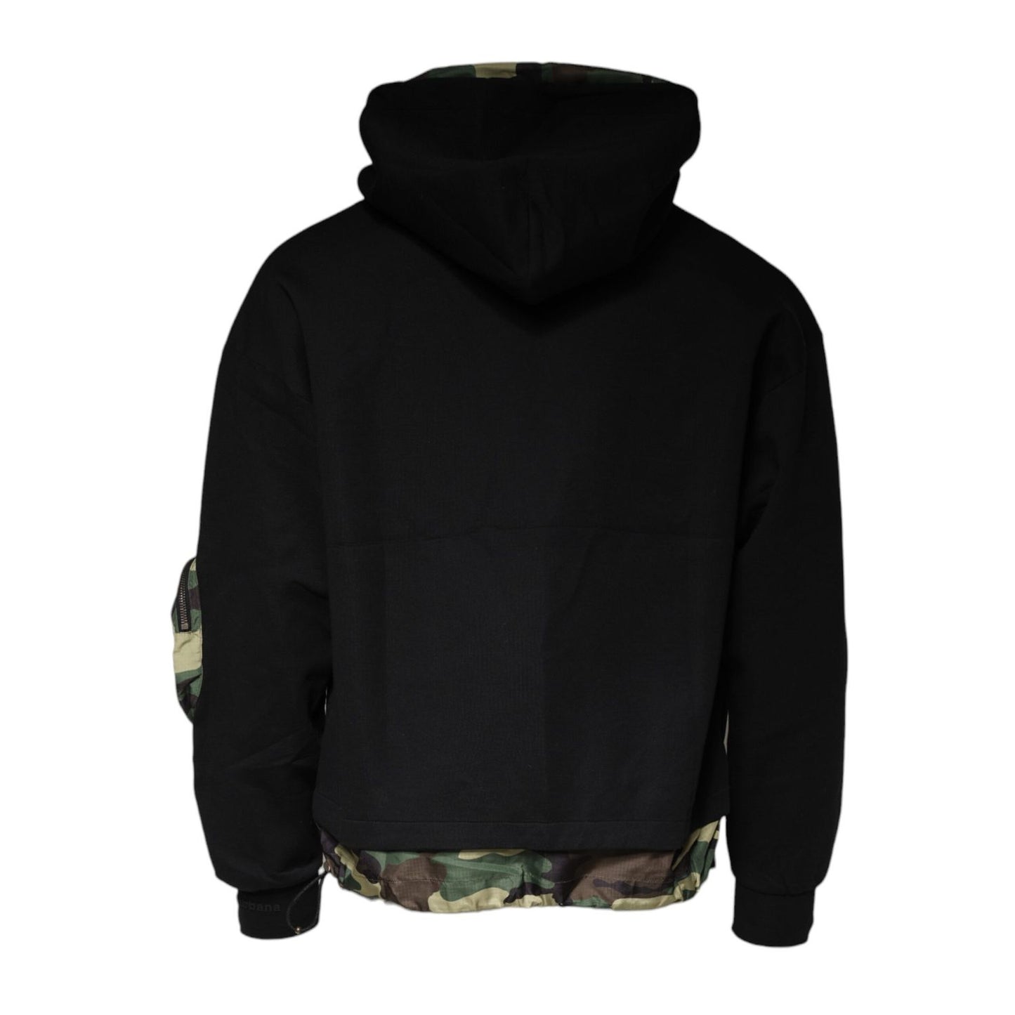 Dolce & Gabbana Black Pocket CottonHooded Sweatshirt Sweater