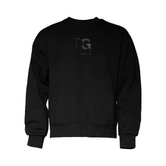 Dolce & Gabbana Black DG Logo Cotton Men Sweatshirt Sweater