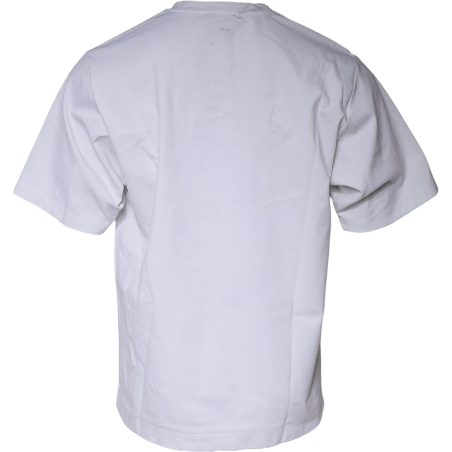 Dolce & Gabbana White Graphic Print Cotton Crew Neck T-shirt TSH86871-50