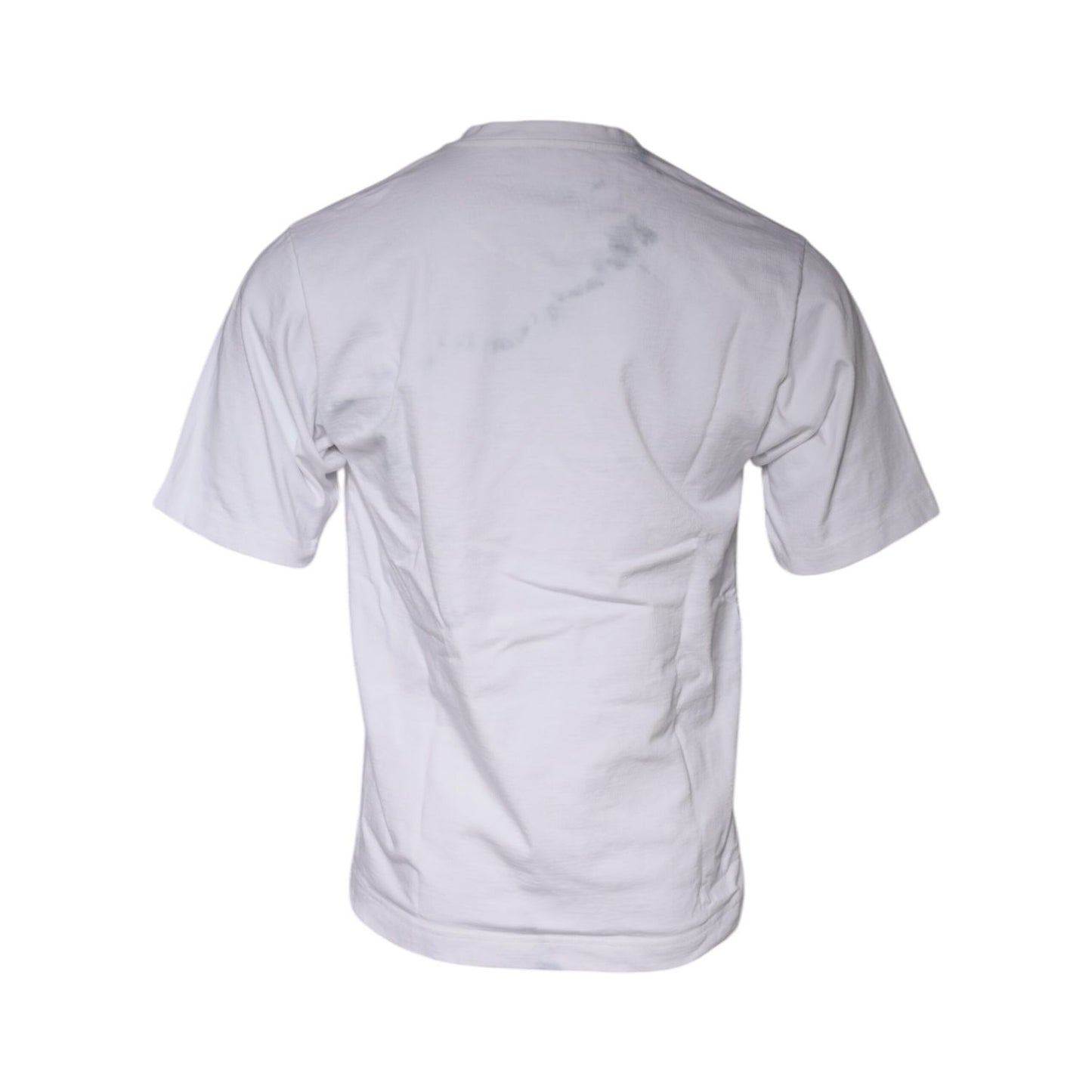 Dolce & Gabbana White Logo Print Cotton Crew Neck T-shirt