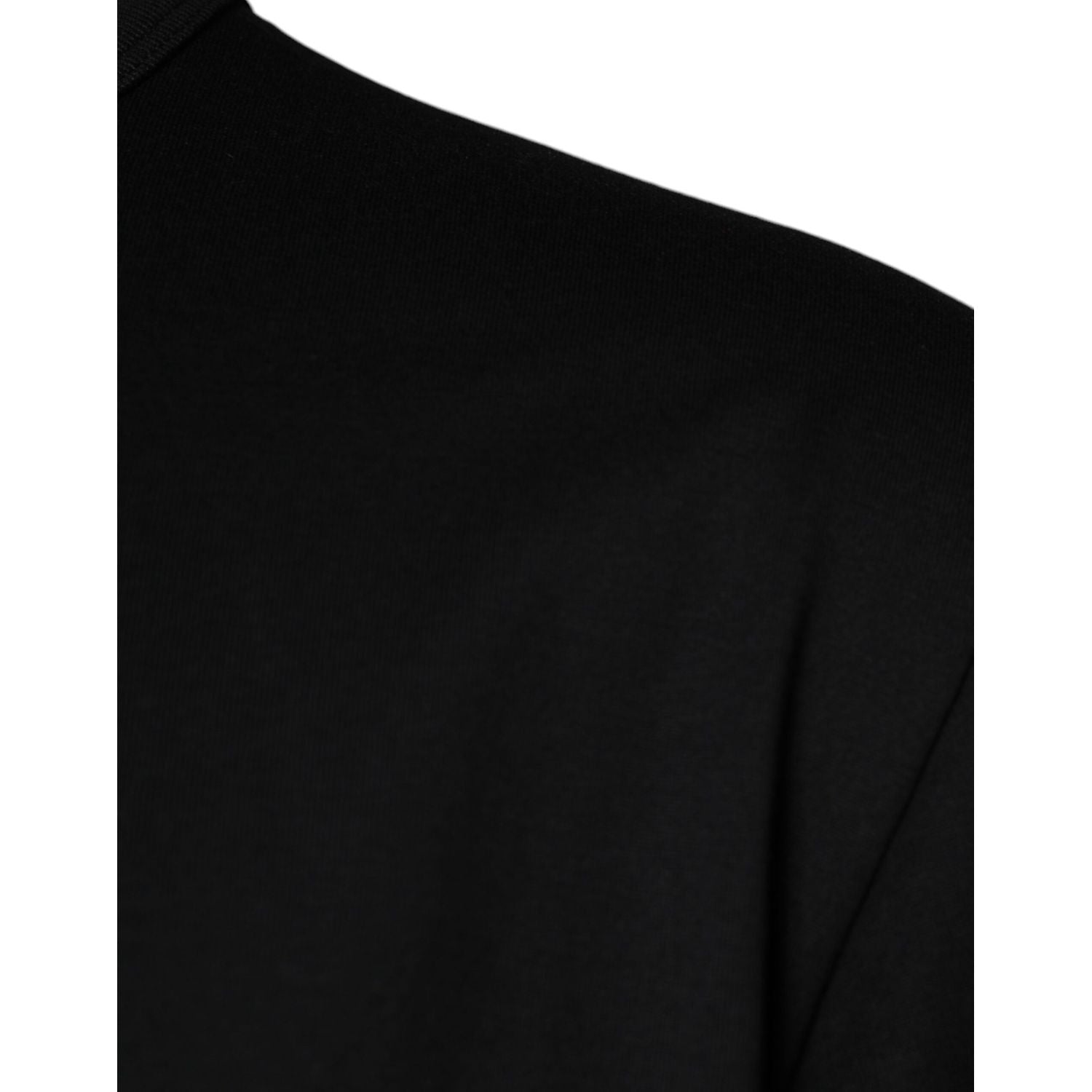 Dolce & Gabbana Black Cotton Shorts Sleeves Crewneck T-shirt