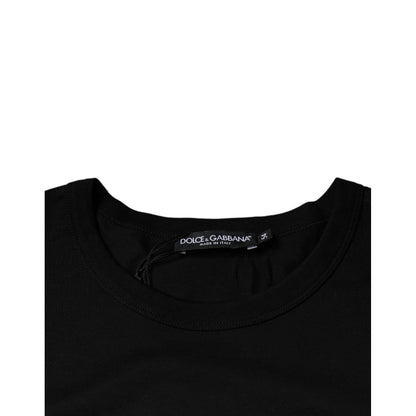 Dolce & Gabbana Black Cotton Shorts Sleeves Crewneck T-shirt