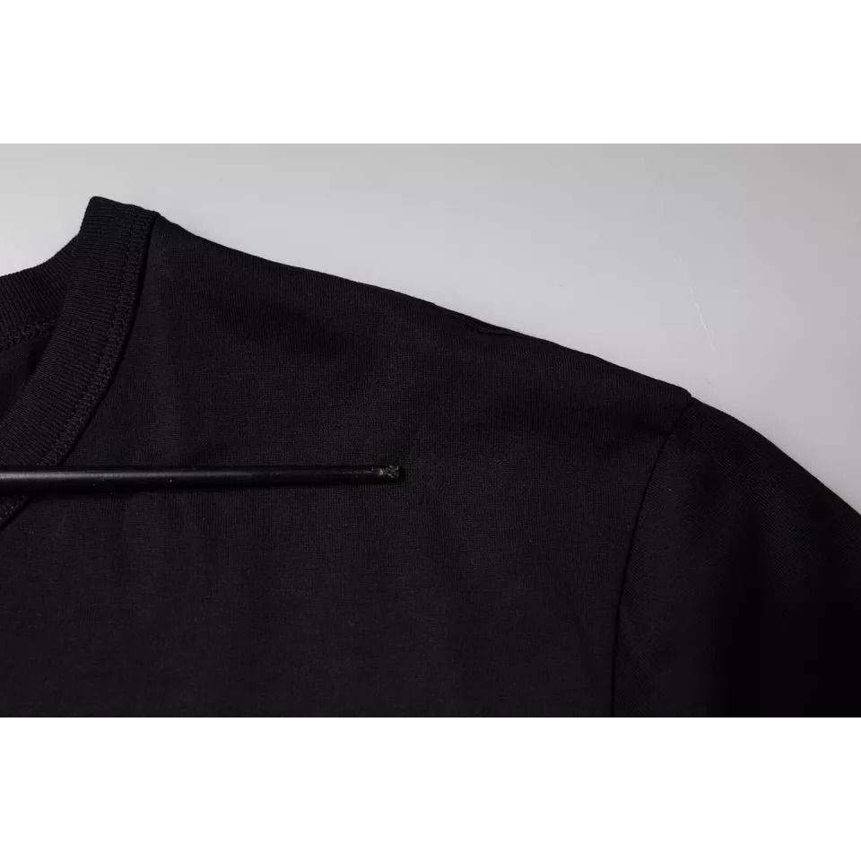Dolce & Gabbana Black Cotton Shorts Sleeves Crewneck T-shirt