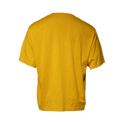 Dolce & Gabbana Mustard Embossed Logo Crew Neck T-shirt