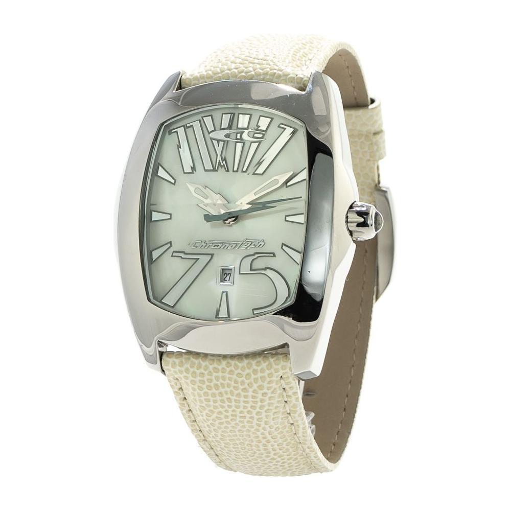 Chronotech White Leather Watch