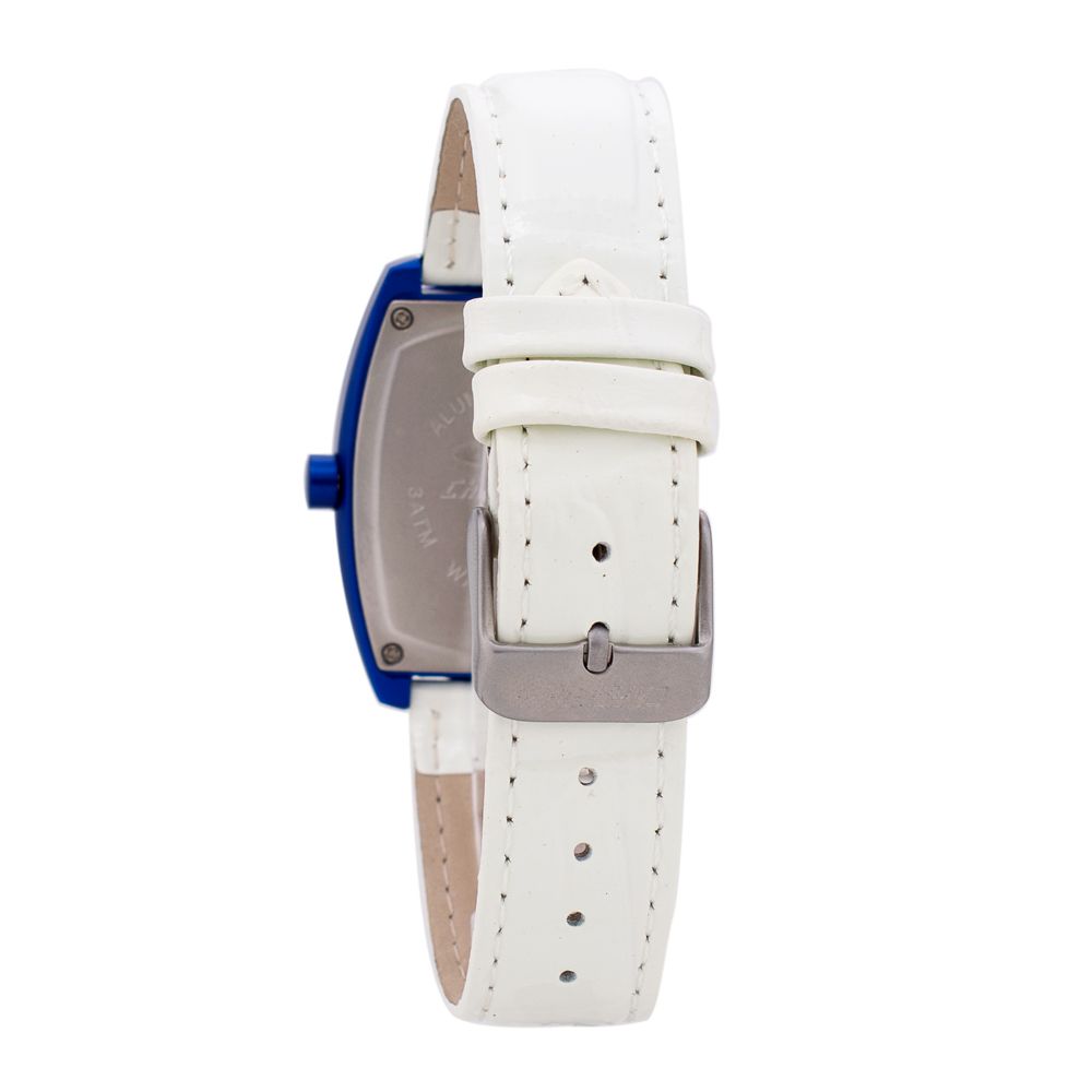Chronotech White Leather Dress Watch
