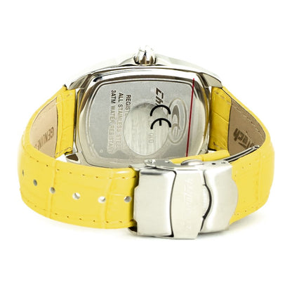 Chronotech Yellow Leather Dress Watch