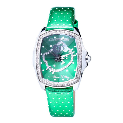 Chronotech Green Leather Dress Watch