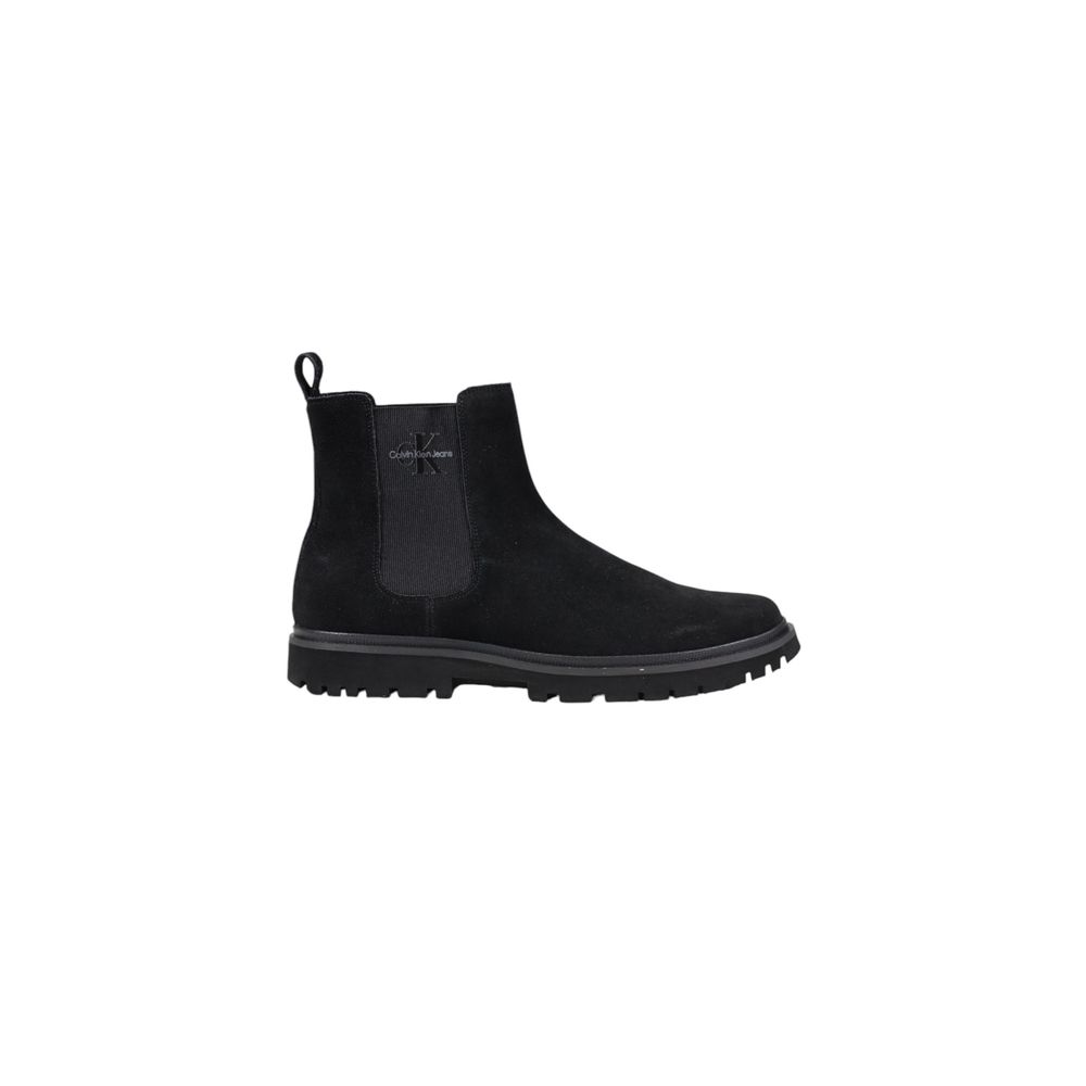 Calvin Klein Jeans Black Suede Leather Chelsea Boots