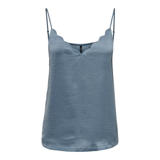 Only Blue Polyester Tops & T-Shirt Only Slate Gray