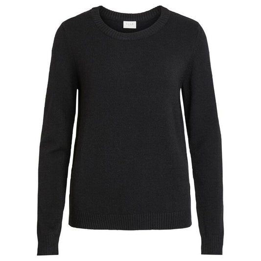 Vila Clothes Black Viscose Sweater Vila Clothes Black