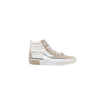 Alt Tag: Vans Beige Leather Sneaker with high-top design and rubber sole for streetwear style and ankle support.