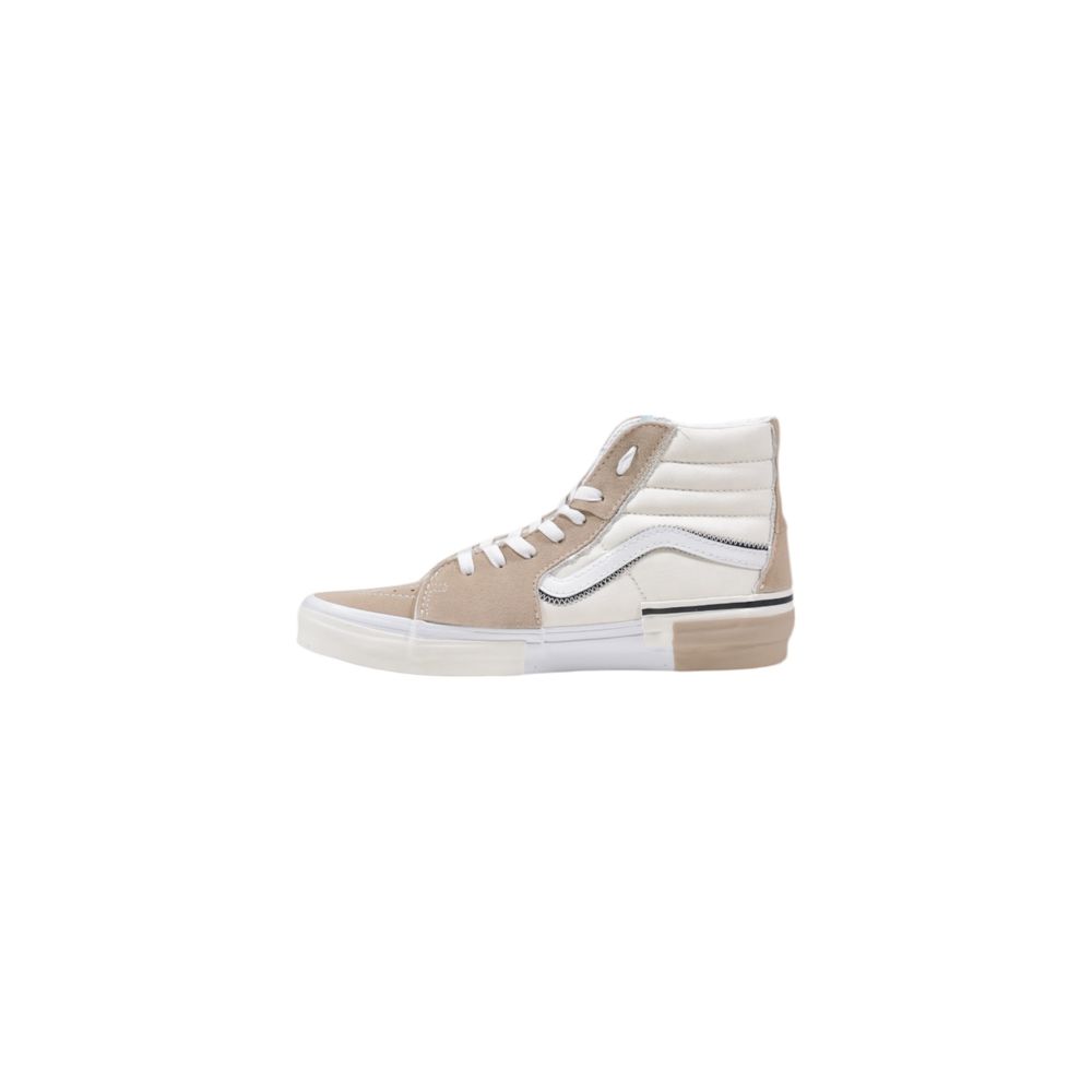 Vans Beige Leather Sneaker high-top with rubber sole and iconic design, offering style, comfort, and ankle support for streetwear enthusiasts.