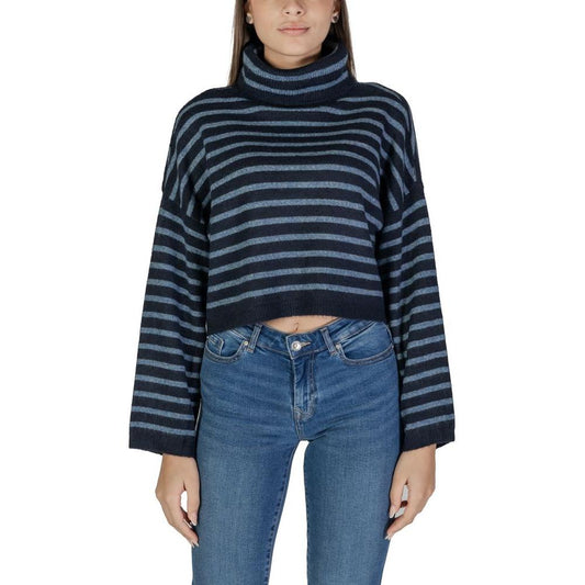 Only Blue Acrylic Sweater Only Dark Slate Gray