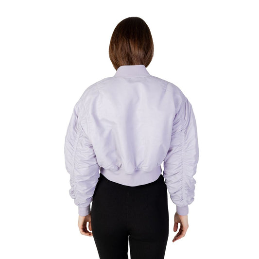 Calvin Klein Jeans Purple Polyamide Jackets & Coat Calvin Klein Jeans Black
