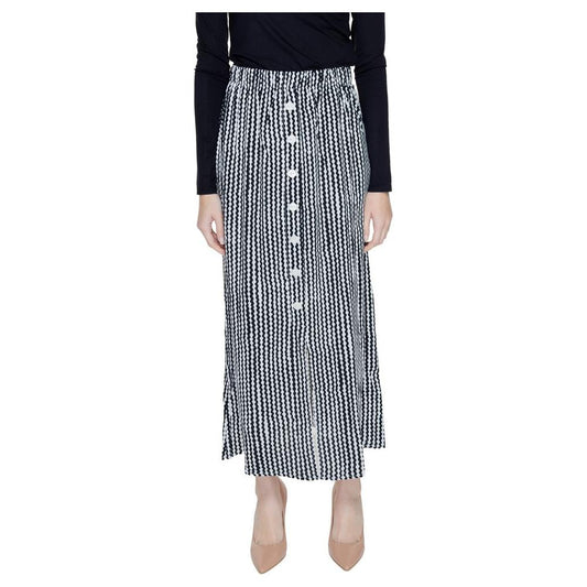 Only Black Viscose Skirt Only Light Gray