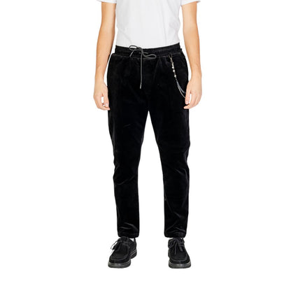 Gianni Lupo Black Cotton Casual Pants