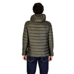 Back view of Gianni Lupo Green Polyamide Jackets & Coat, men's fall/winter collection, 100% polyamide.