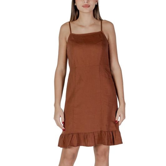 B.Young Brown Linen Dress B.Young Sienna