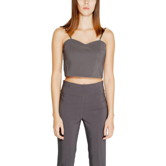 Rinascimento Gray Polyester Tops & T-Shirt Rinascimento Dim Gray