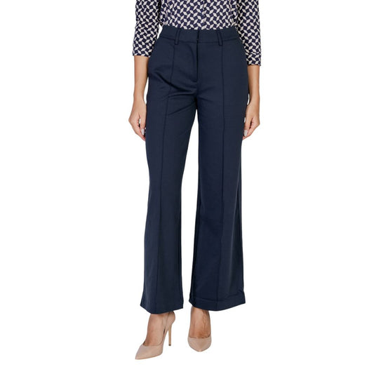 ICHI Blue Polyester Jeans & Pant ICHI Dark Slate Gray